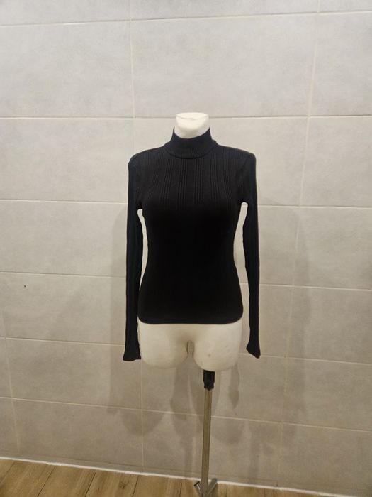 Półgolf prążek czarny xs ginatricot xs