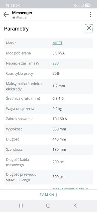 Spawarka inwertorowa mig/mag