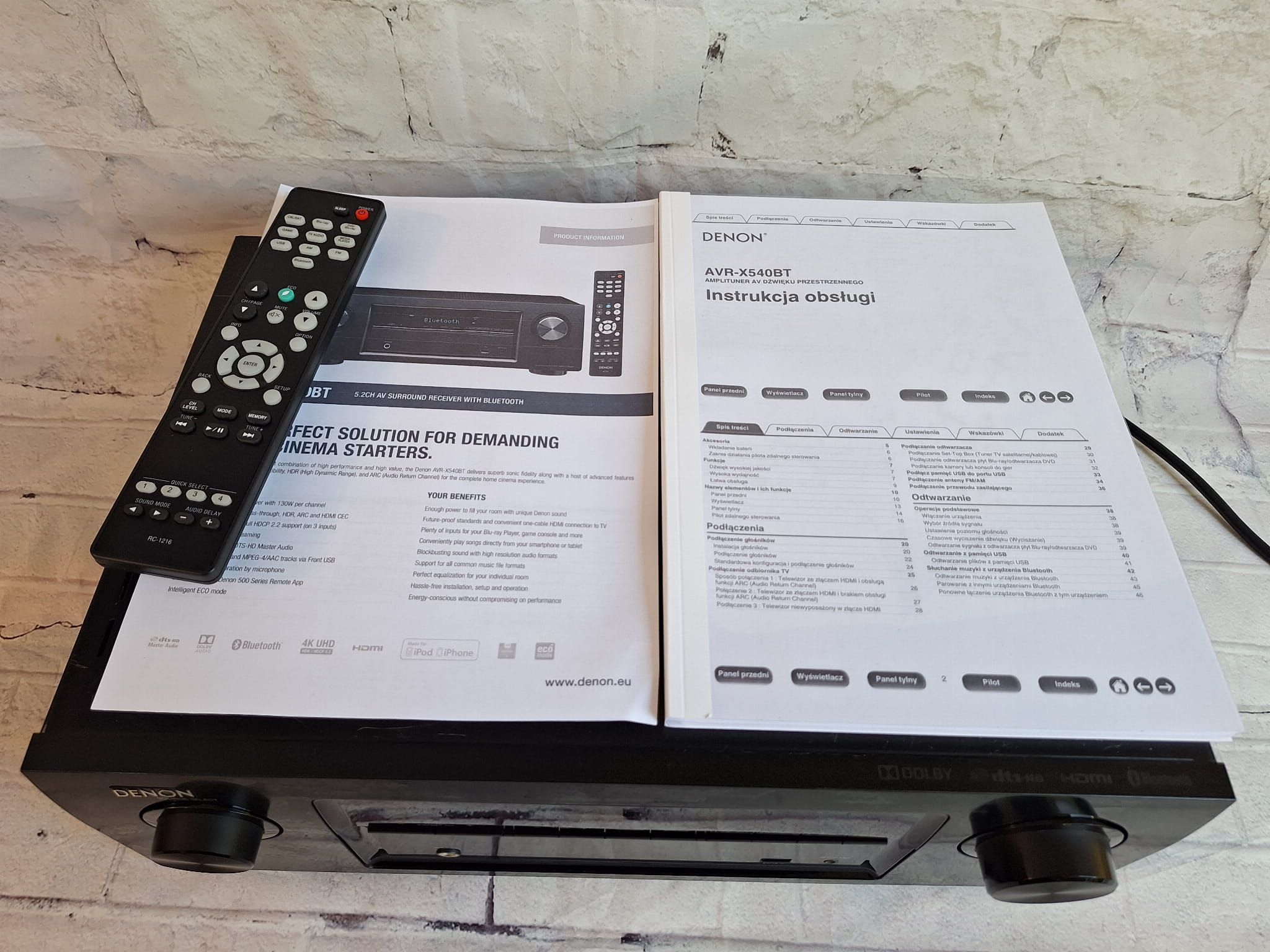 5.1 Denon AVR-540Bt Bluetooth  4K60p  HDCP2.2  HDR USB ARC  DSD