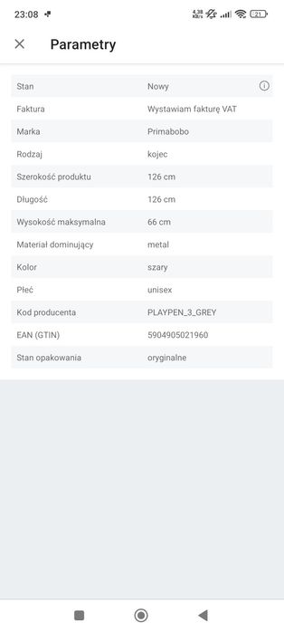 PRIMABOBO Kojec dla dziecka TEO z koszem Duży suchy basen 126x126cm