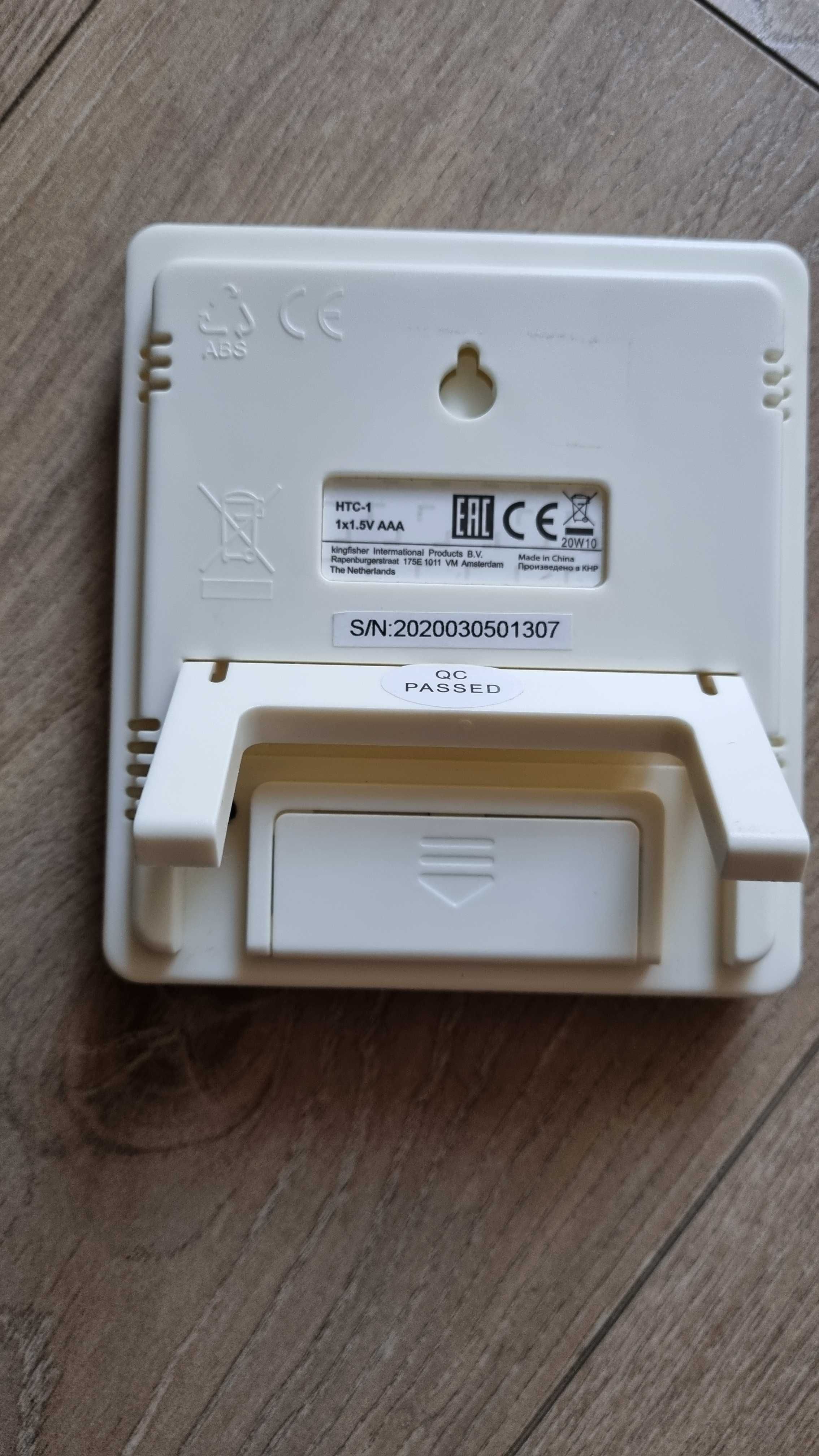 Termometr Higrometr pokojowy Zegar LCD Budzik Biały