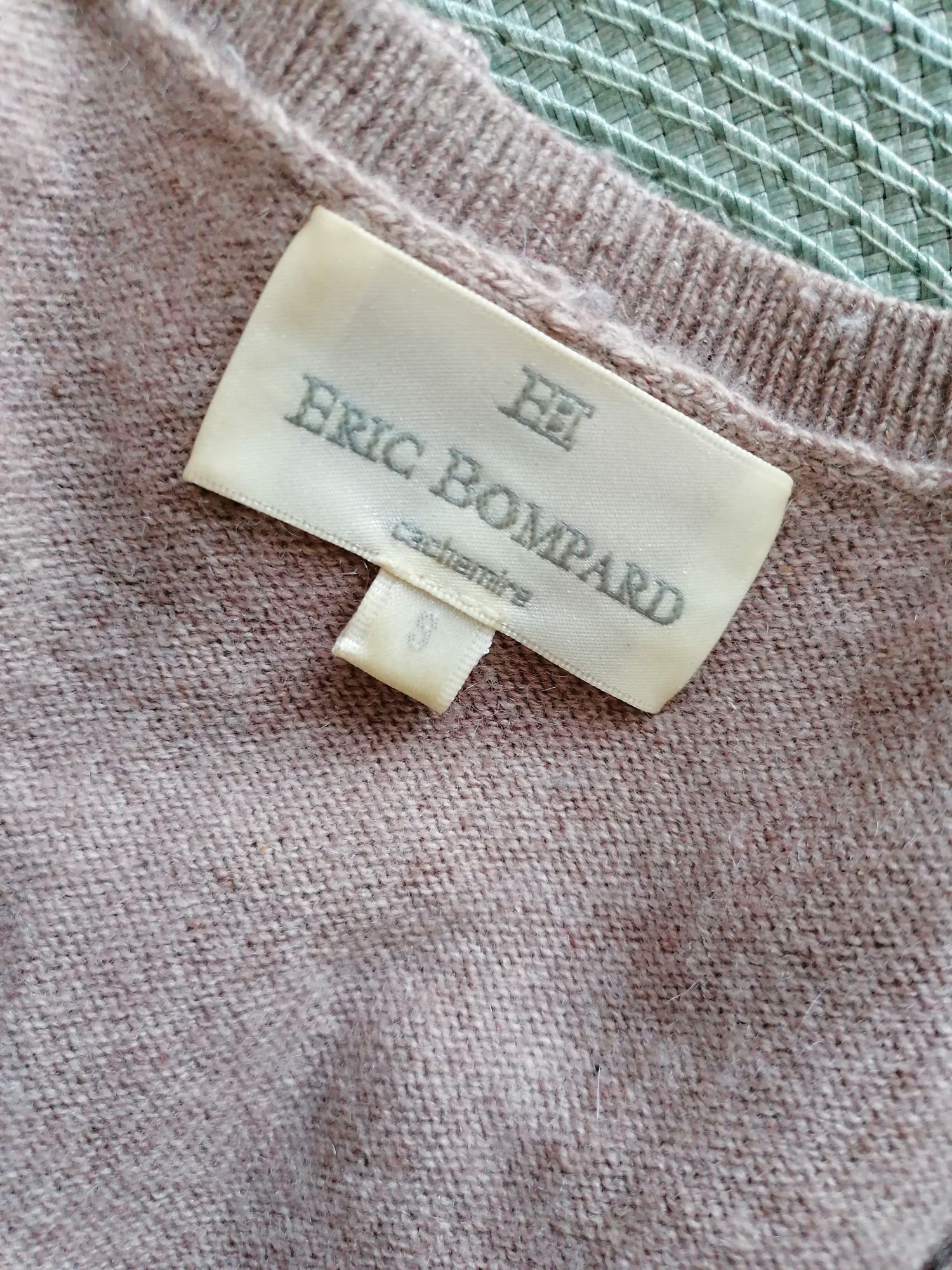Kaszmirowy sweter Eric Bompard S 36 beżowy damski kaszmir jedwab
