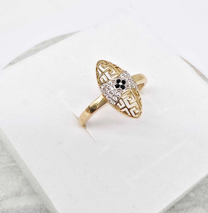 Złoty pierścionek z ażurowym motywem 585 GOLD MONEY