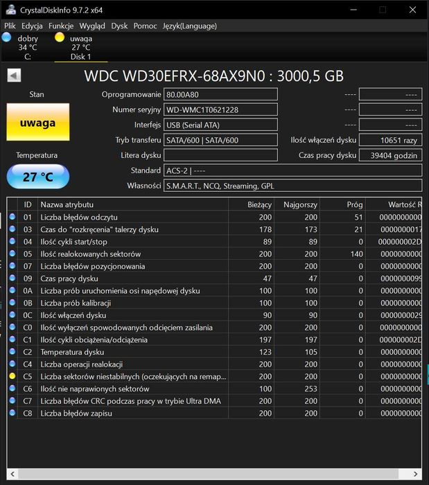 Dysk Western Digital WD Red 3Tb - WD30EFRX