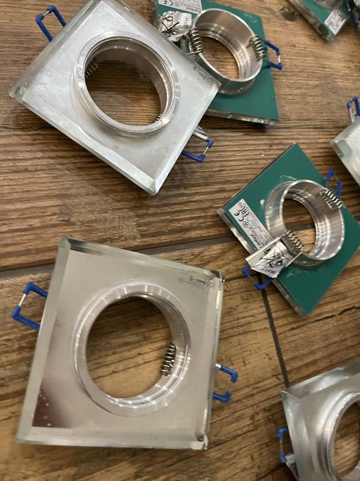 Oprawa sufitowa wpuszczana Kanlux Morta szklana srebrna kwadrat