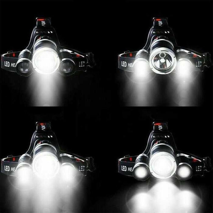 Latarka czołowa LED x3 akumulatorowa Wodoodporna Powystawowa