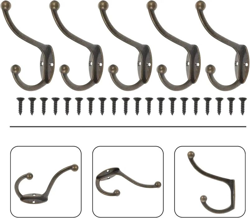 Zestaw 10 wieszaków na ubrania ręczniki vintage 9x7cm x 2cm