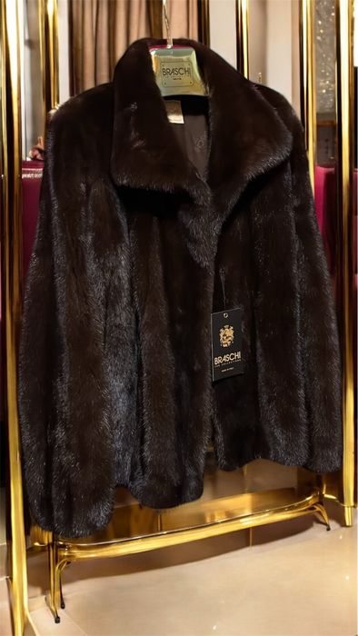 Шуба норкова автоледі BRASCHI шоколад р.46-48