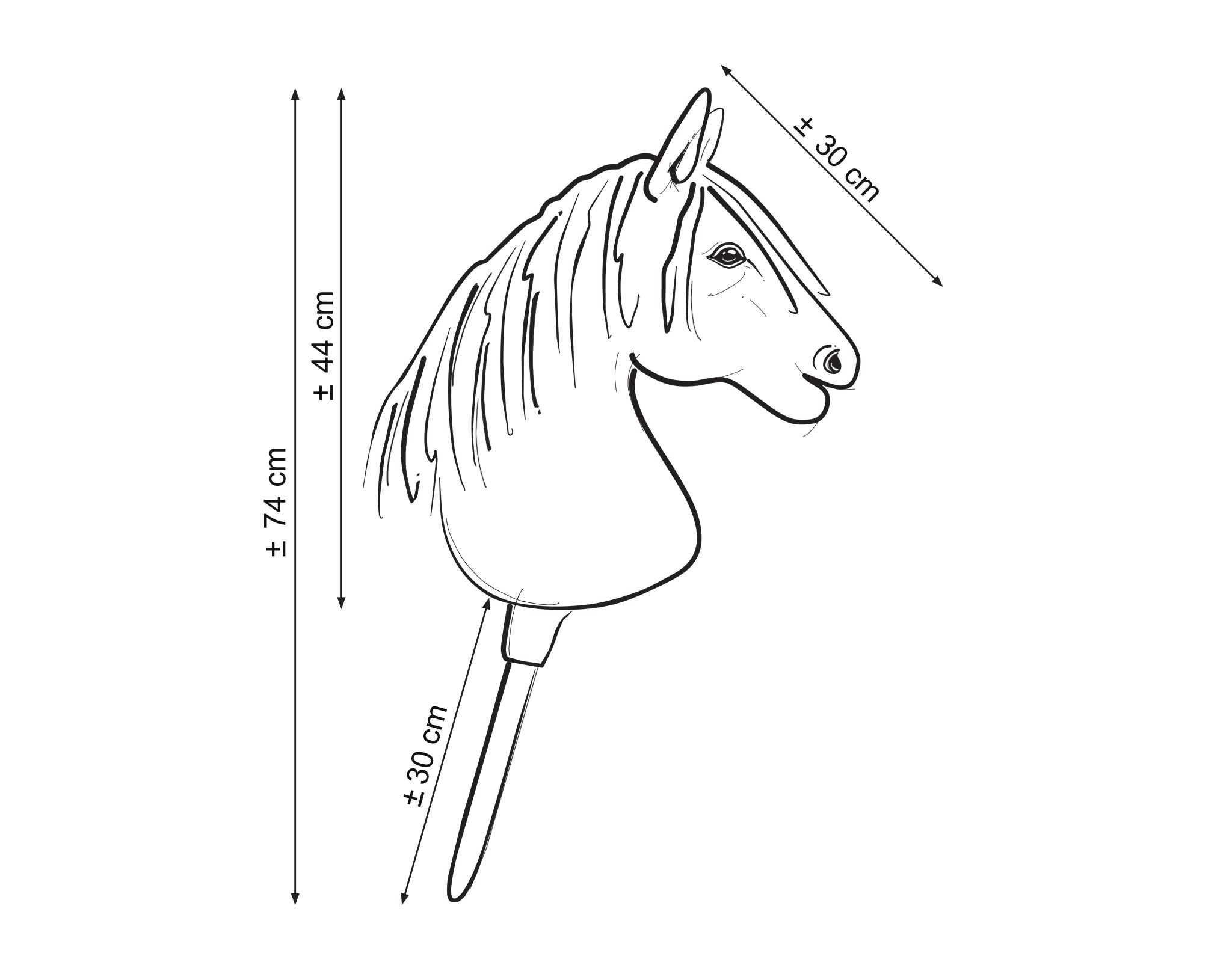 Hobby Horse Duży koń na kiju Premium - siwy II A3!