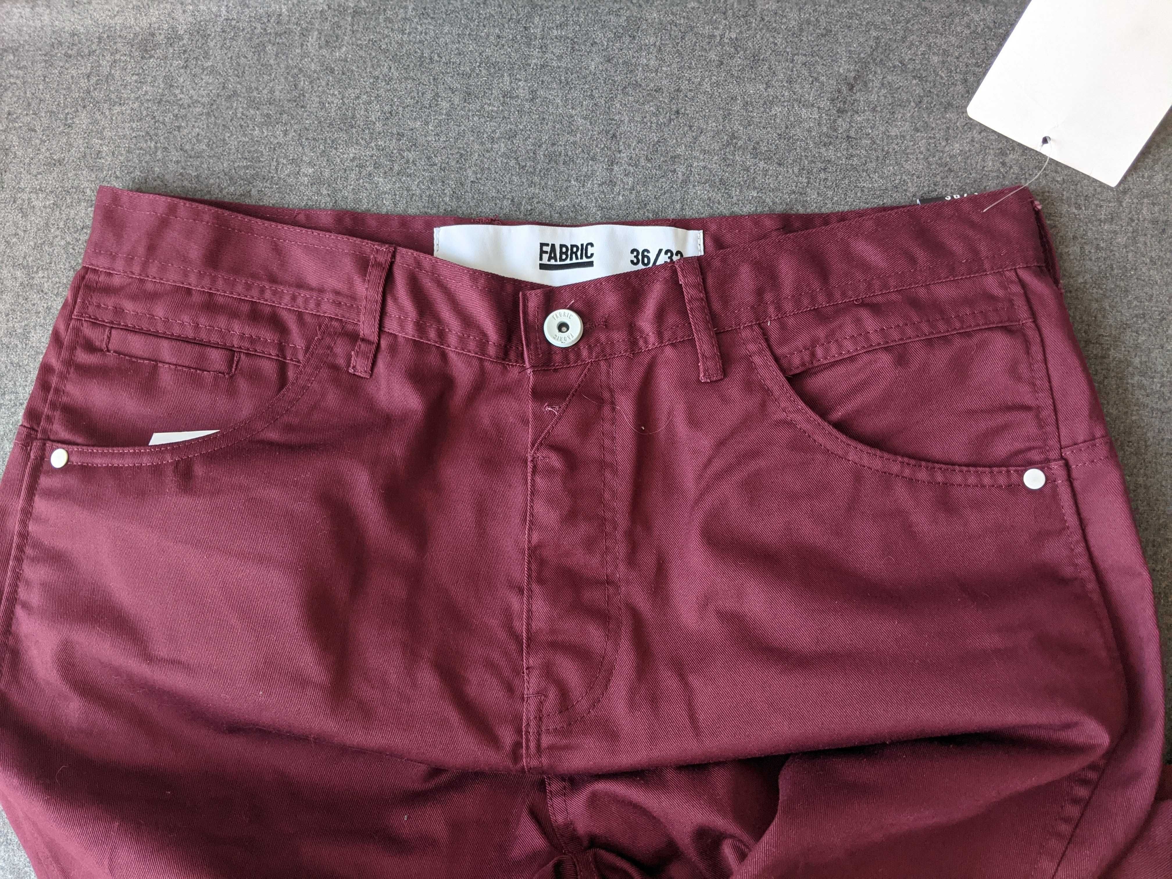 Spodnie męskie 36/32 Fabric lycra bordowe pas94