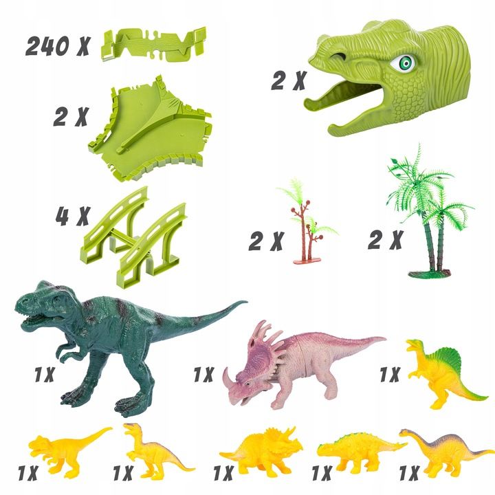 Mega Tor Wyścigowy Park Dinozaurów Magic Track 270 Elementów, 360cm To