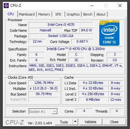 Intel Core I5 4570, Gigabyte B85M-D3H, 8GB (2x4) DDR3 Crucial