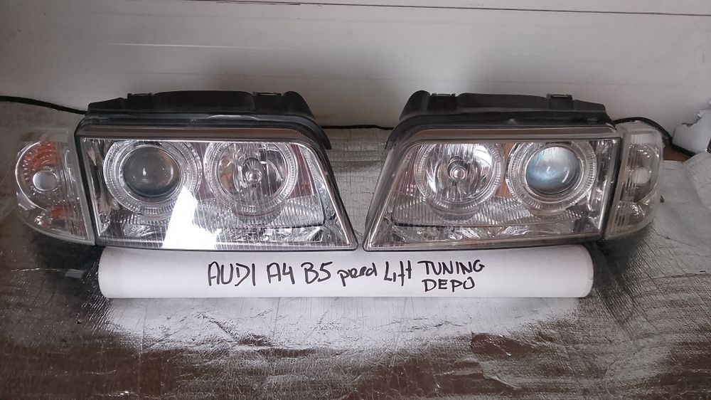 Lampy przód Audi A4 B5 przedlift ringi tuning DEPO