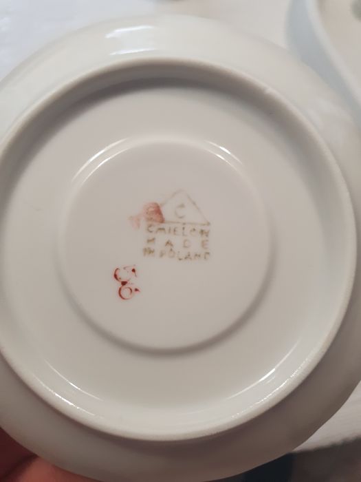 Zestaw kawowy porcelana Ćmielów 12+1+1