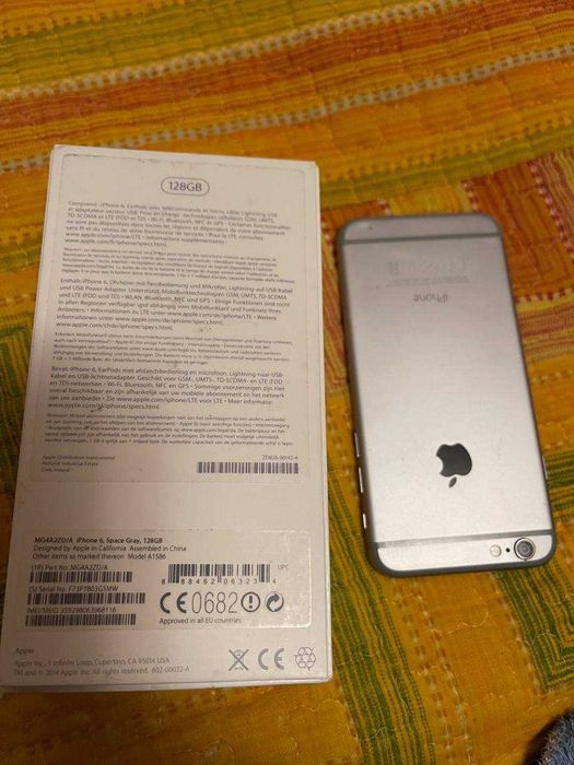 iPhone 6 Space Gray 128 Gb   вживане, працюе,  дісплей у тріщинах
