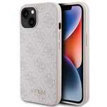 Etui Guess 4G Metal Gold Logo na iPhone 15 Plus - różowe