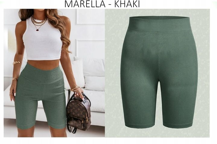 Krótkie Legginsy Kolarki Biker Shorts Prążek 3/4xl