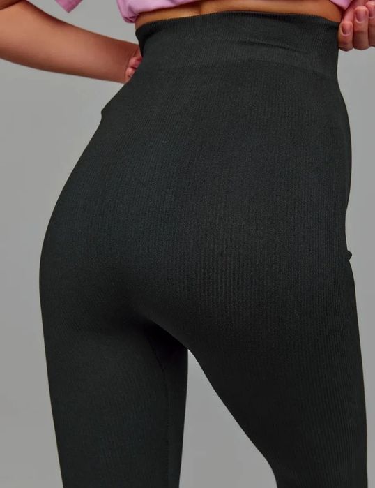 Лосини в рубчик для вагітних Бесшовные леггинсы для беременных теплые