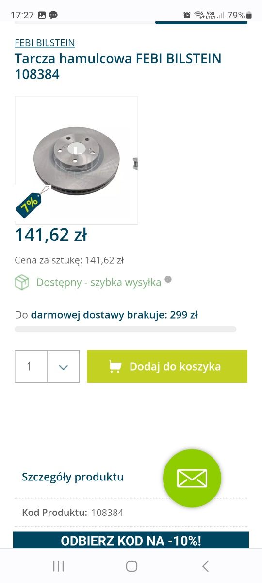 Tarczę hamulcowe Toyota