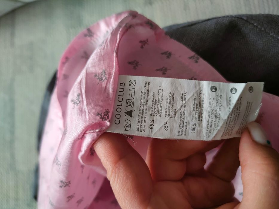 sukienka szaro różowa 98 wizytowa