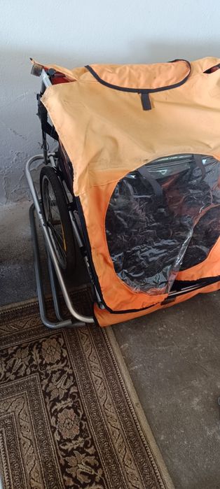 Wózek dla 1-2 dzieci Riksza rowerowa przyczepka ro roweru Aluminiowa