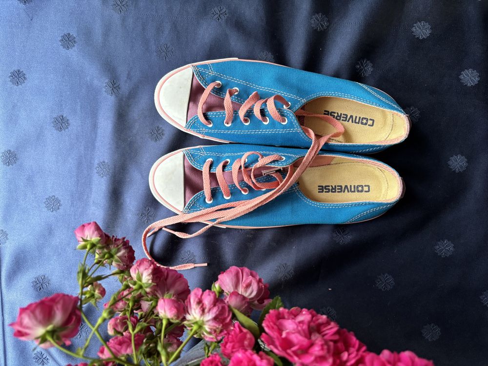 Голубі низькі конверси converse all star 39,5 розмір оригінал кеди