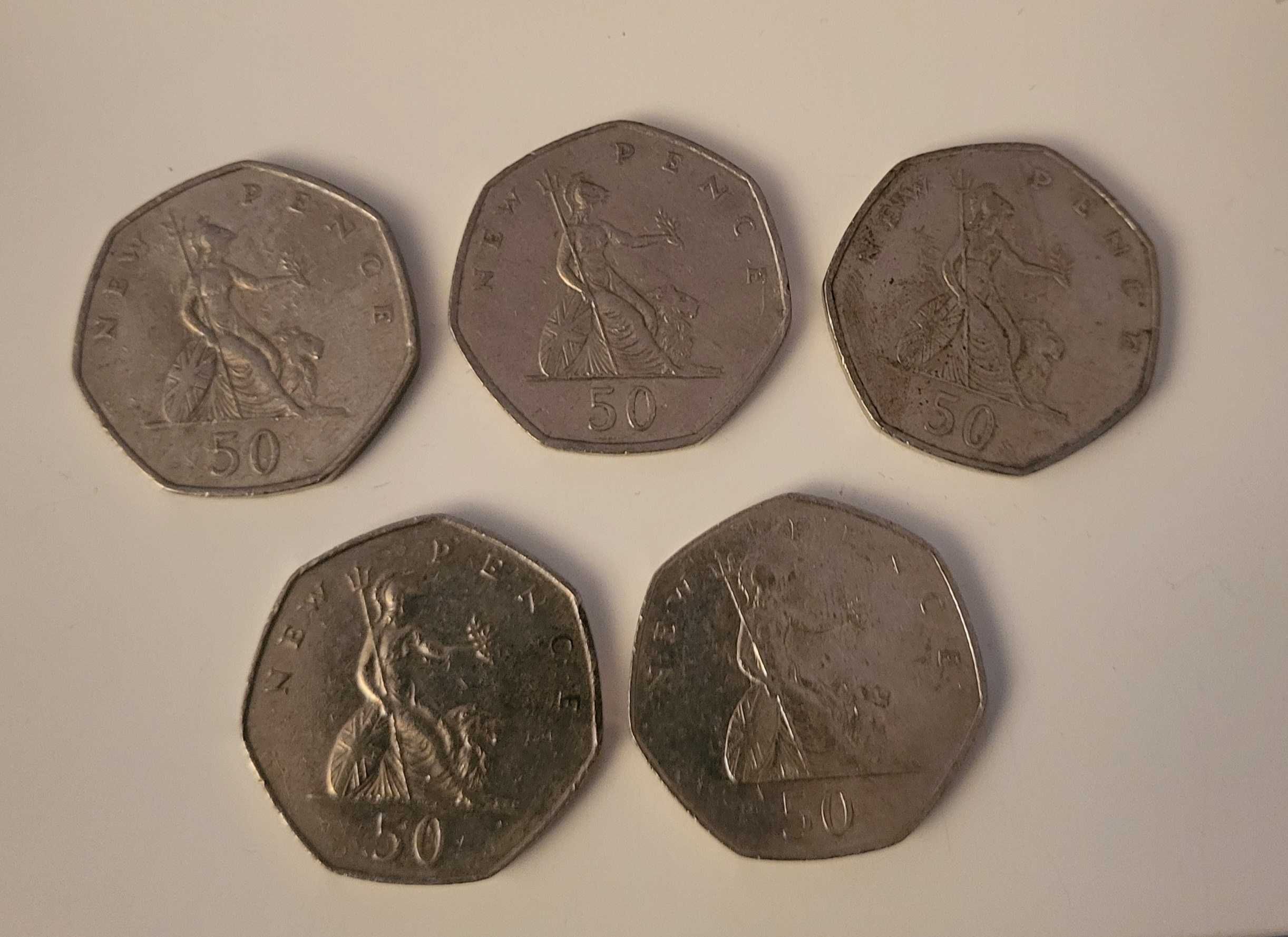 Monety new pence 50 /3x1969/ 1976/ 1980