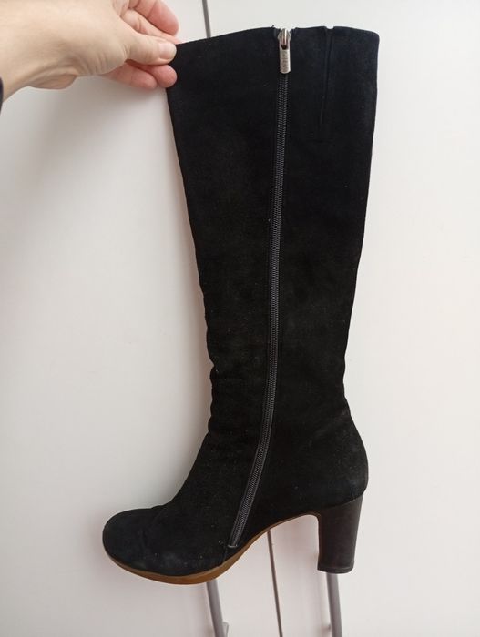 Чоботи жіночі замшеві, європейська зима, 40р., б/в