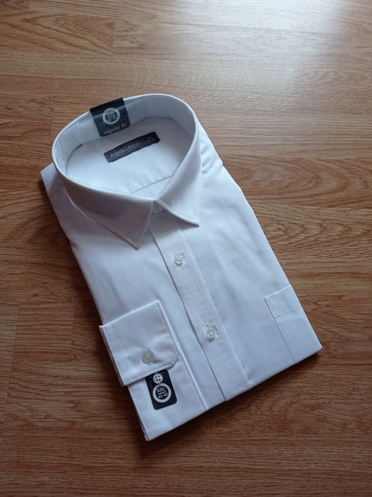 Белая мужская рубашка Angelo litrico ХХL ворот 46