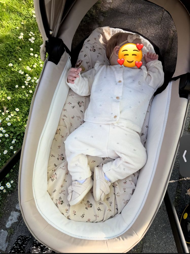 Візок Cybex Priam simple flowers beige, шасі matt black