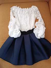 Нарядная школьная блузка и юбка на рост 146-152 см. Школьная форма