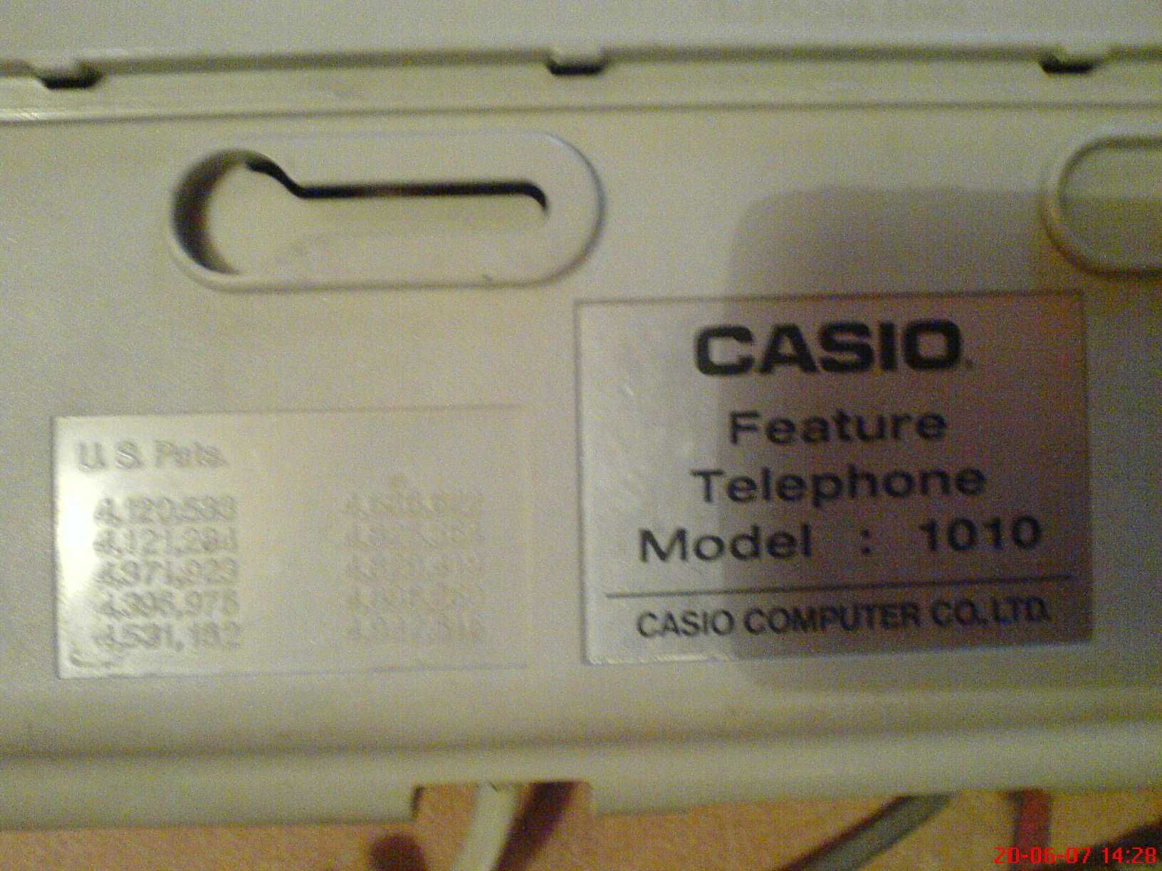 Telefon stacjonarny Casio 1010 słuchawka przewód telefoniczny działa