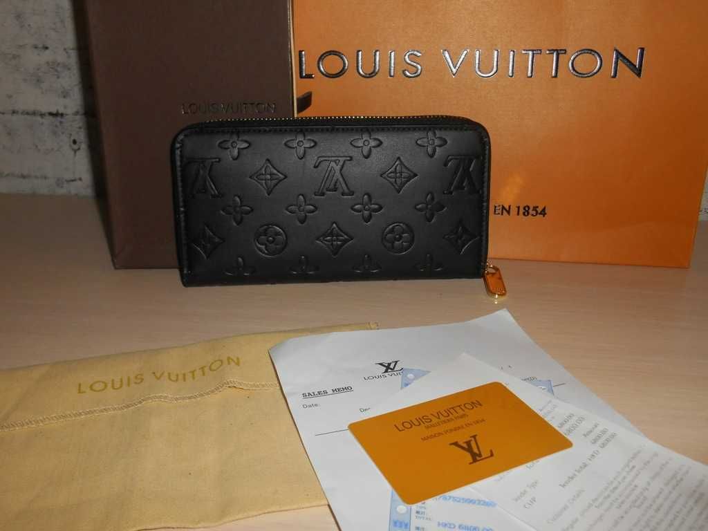 Louis Vuitton portmonetka Czarny portfel męski skóra 55-43