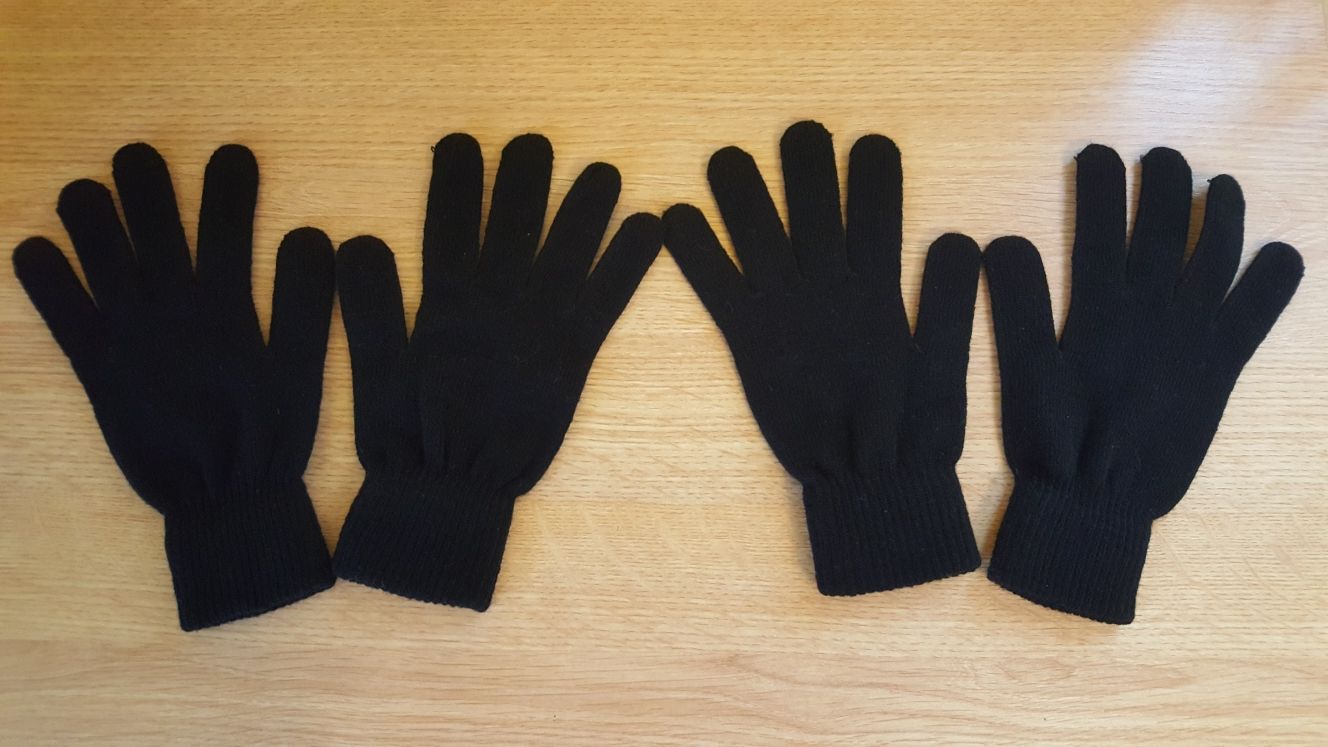 Rękawiczki czarne pięciopalczaste gładkie
