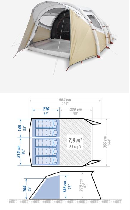 Namiot Quechua Air Seconds 5.2 Fresh and Black 5-osobowy