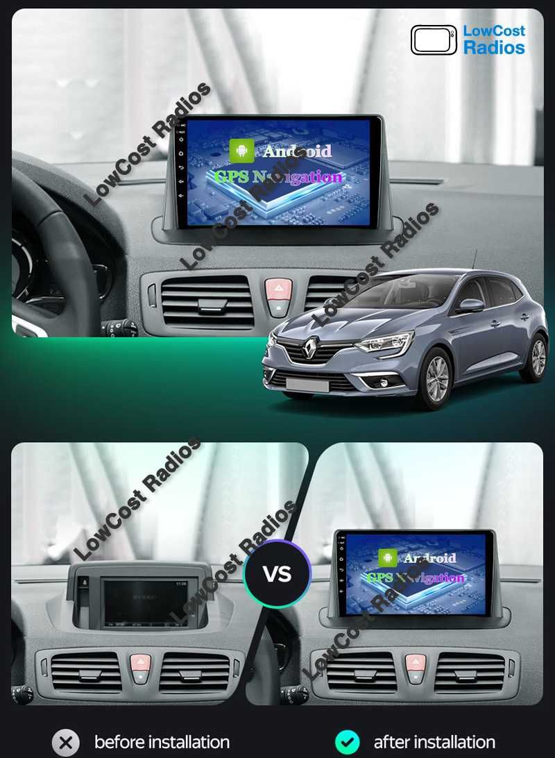 *(NOVO) Auto Rádio 9' RENAULT MEGANE 3 | GPS ANDROID BT USB APPS WIFI