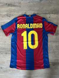 Koszulka piłkarska retro FC Barcelona #10 RONALDINHO domowa 2007/08