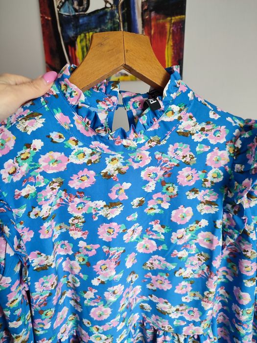 Sukienka z długim rękawem w kwiaty S