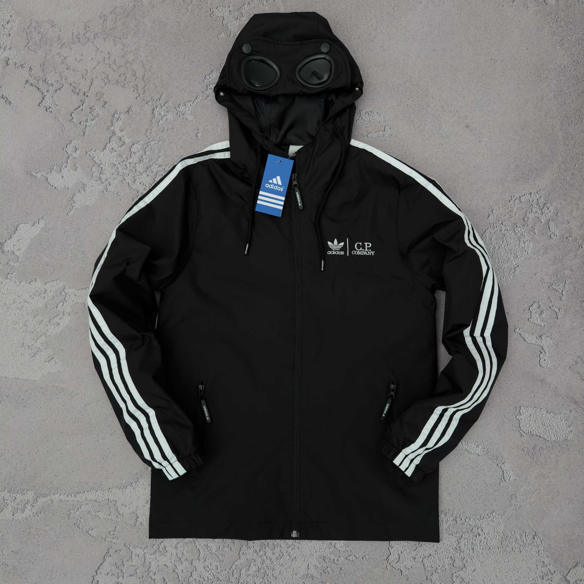 Вітрівка Adidas x C.P. Company | Водовідштовхувальна плащівка | Чорна
