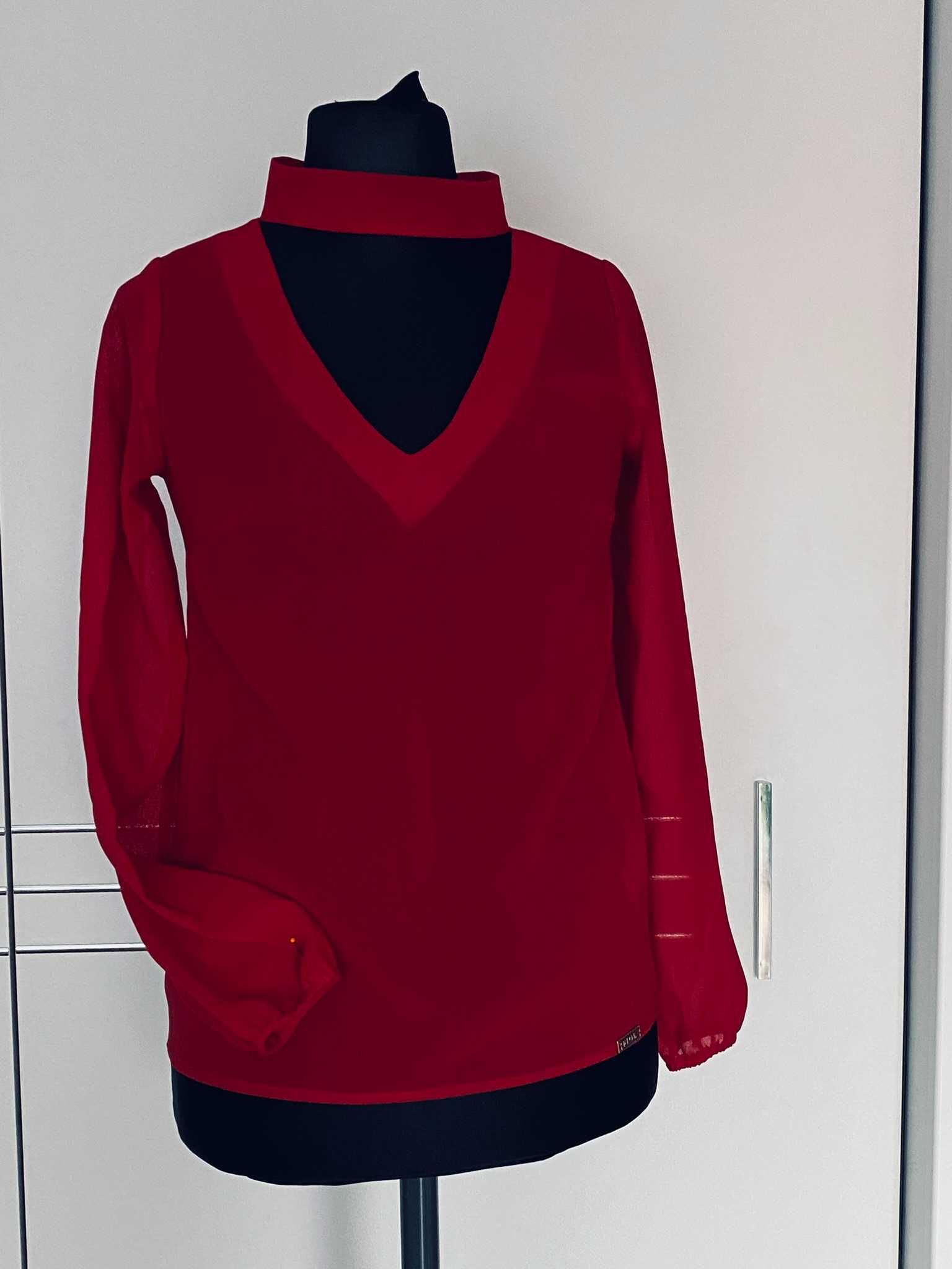czerwona elegancka bluzka figl święta