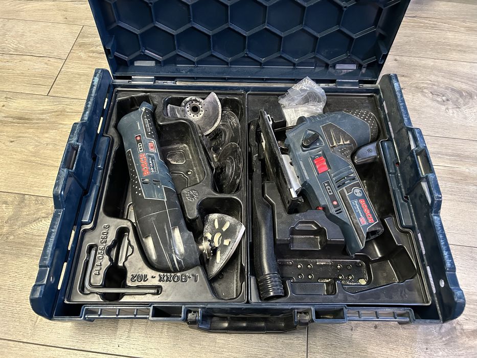 Wyrzynarka Bosch GST 12v-70 wielofunkcyjne Bosch GOP 10,8v-li L-boxx
