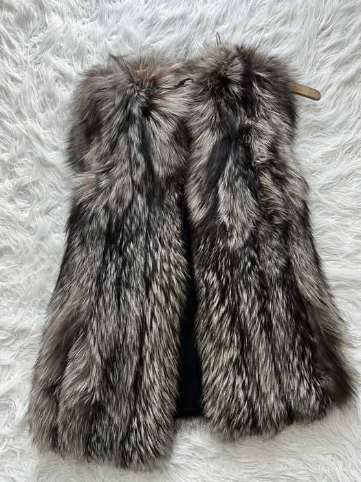 elegancka kamizelka z futra lisa