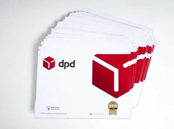 Tekturowe koperty kurierska z zamknięciem samoprzylepnym DPD/FE 100Szt
