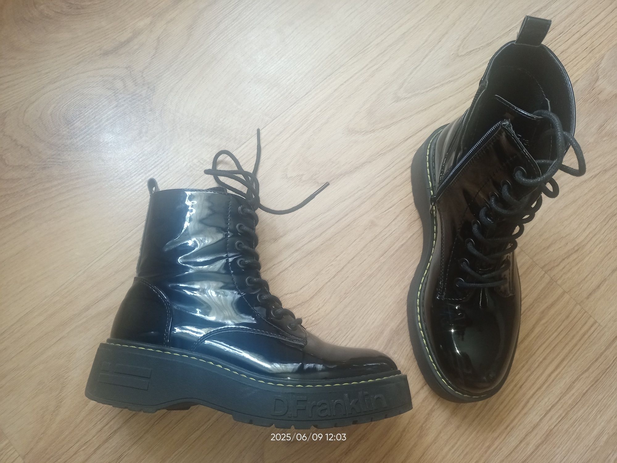 Botki lakierowane glany trapery workery D.Franklin