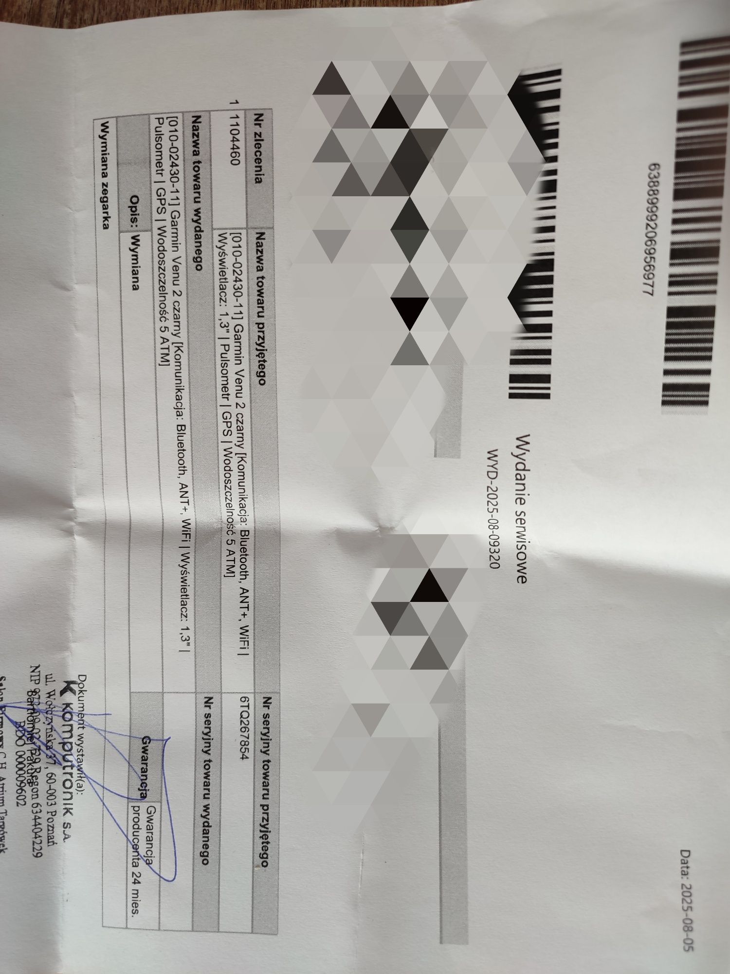 Garmin Venu 2 , gwarancja