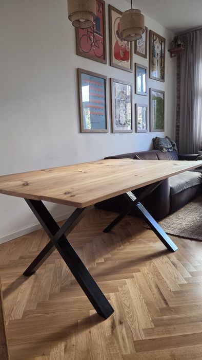 Stół drewniany industrialny duży stare drewno retro