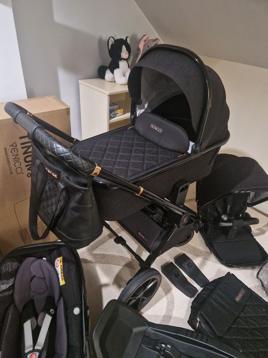 Wózek Venicci Tinum SE 3w1,5w1, foteliki i baza Maxi Cosi, super stan
