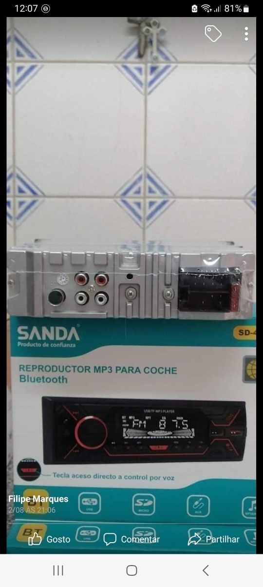 Radio sanda blurthot novo caixa