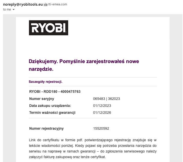 Ryobi wiertarko-wkrętarka RDD18 gwarancja NOWA