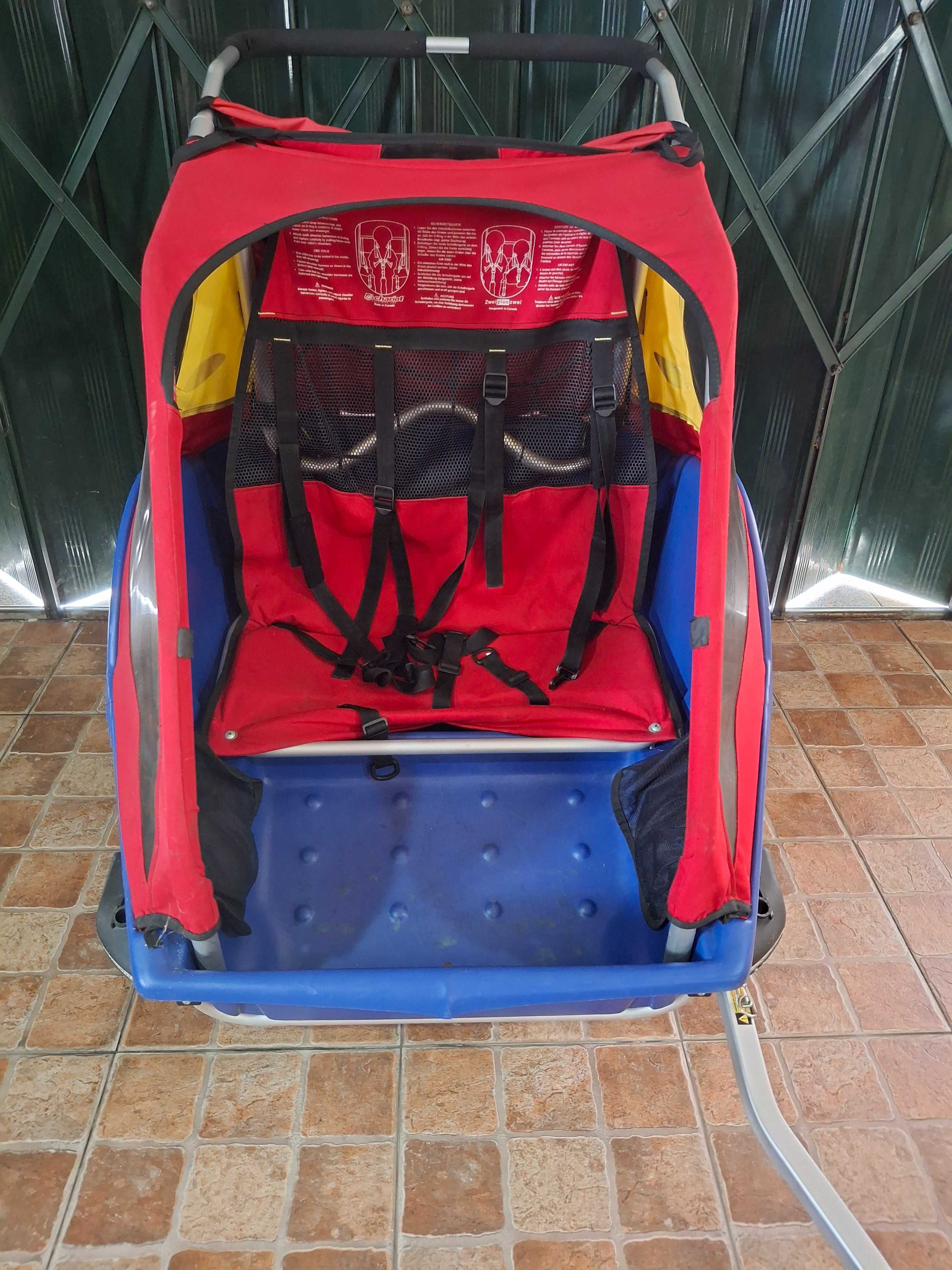 Atrelado de bicicleta para 2 crianças